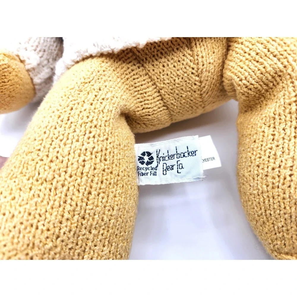 Knickerbocker Bear Co. Knitted Teddy in Striped Sweater Yellow Stuffed Toy Plush